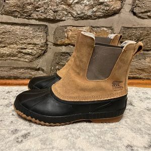 Sorel Cheyanne Chelsea Boot Size 9 Waterproof Snow Brown Black Like New